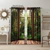 2Pcs Forest Scenery Printed Window Curtains Rod Pocket Decorative Window Drapes Window Treatments For Bedroom Living Room Home