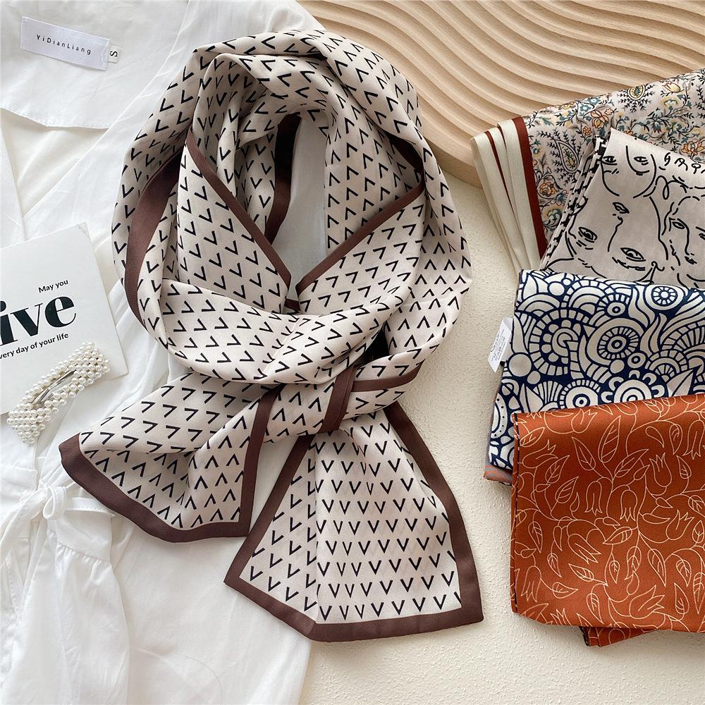 Silk Scarf for Women - Elegant Spring & Autumn Design, Lightweight & Fashionable