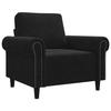 VidaXL Fauteuil, Siège avec Accoudoirs et Dossier Rembourrés, Canapé avec Coussin, Meuble de Salle de Séjour, Moderne, Noir 359514