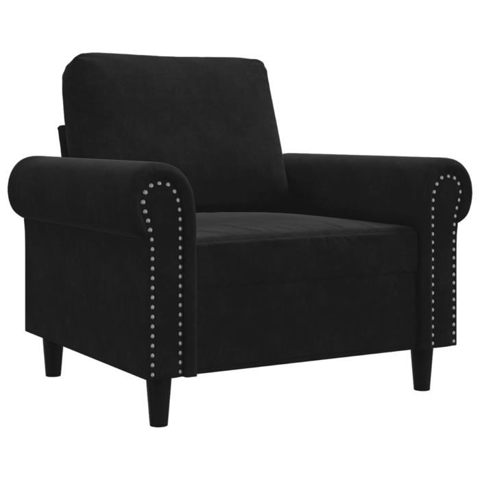 VidaXL Fauteuil, Siège avec Accoudoirs et Dossier Rembourrés, Canapé avec Coussin, Meuble de Salle de Séjour, Moderne, Noir 359514