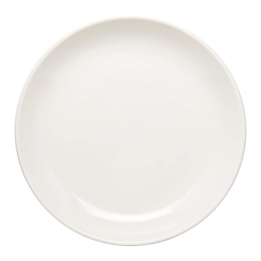 TAMAKI Fortemore White Plate, 24.3cm Diameter X 3cm Height, Microwave, Dishwasher, and Oven Safe, Lightweight Reinforced Porcelain, T-661888