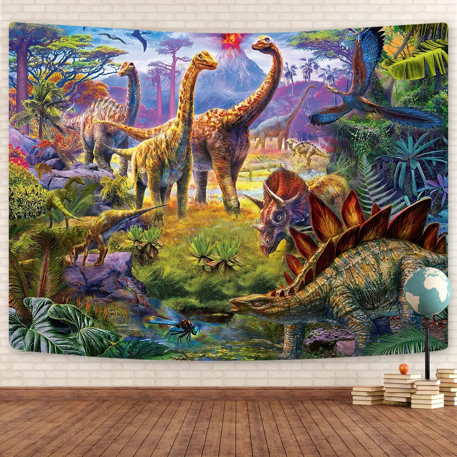 

Dinosaur Tapestry Room DecorJurassic Ancient Animals TapestryNature Forest Tapestry Wall Hanging Bedroom Living Room Dorm Room 74x94cm(29x37in)