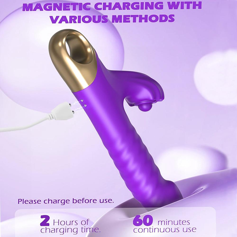 App Bluetooth Impact Telescopic Vibrator Female Sex Toy Vibrator Vaginal Massager Clitoral Stimulator Couple Adult Products