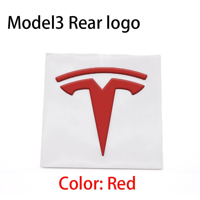 QSGMX1 3D For Tesla Logo ABS TESLA Model 3 Mode Y Car Front Hood Logo Cover Emblem Sticker Styling Auto Body Rear Trunk Badge