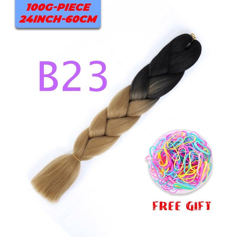MERISIHAIR Single Ombre Color Synthetic Hair Extension Crochet Twist Jumbo Braiding Long Hair