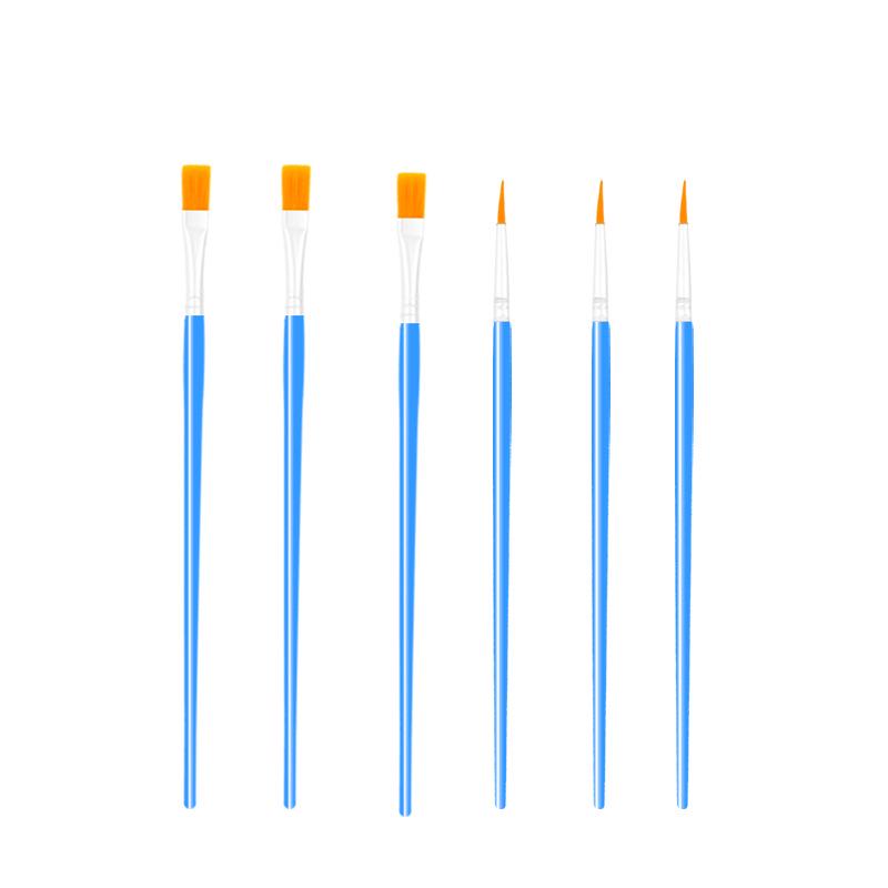 14cm Flat Head Yellow Bristle Acrylic Watercolor Paintbrush for Crochet Hook and Plaster Pigment Painting.