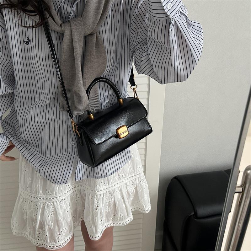 Pu Small Square Bag With Top Flap For Daily Casual Street Fashion