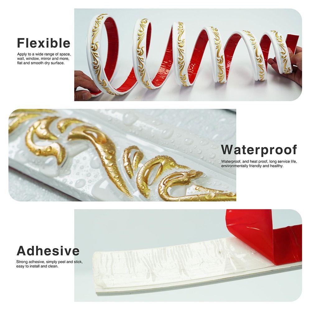 Interior Design Self-Adhesive Wall Molding Trim Flexible Peel and Stick Mirror Frame 5m PVC Tile Edge Trim Ceiling