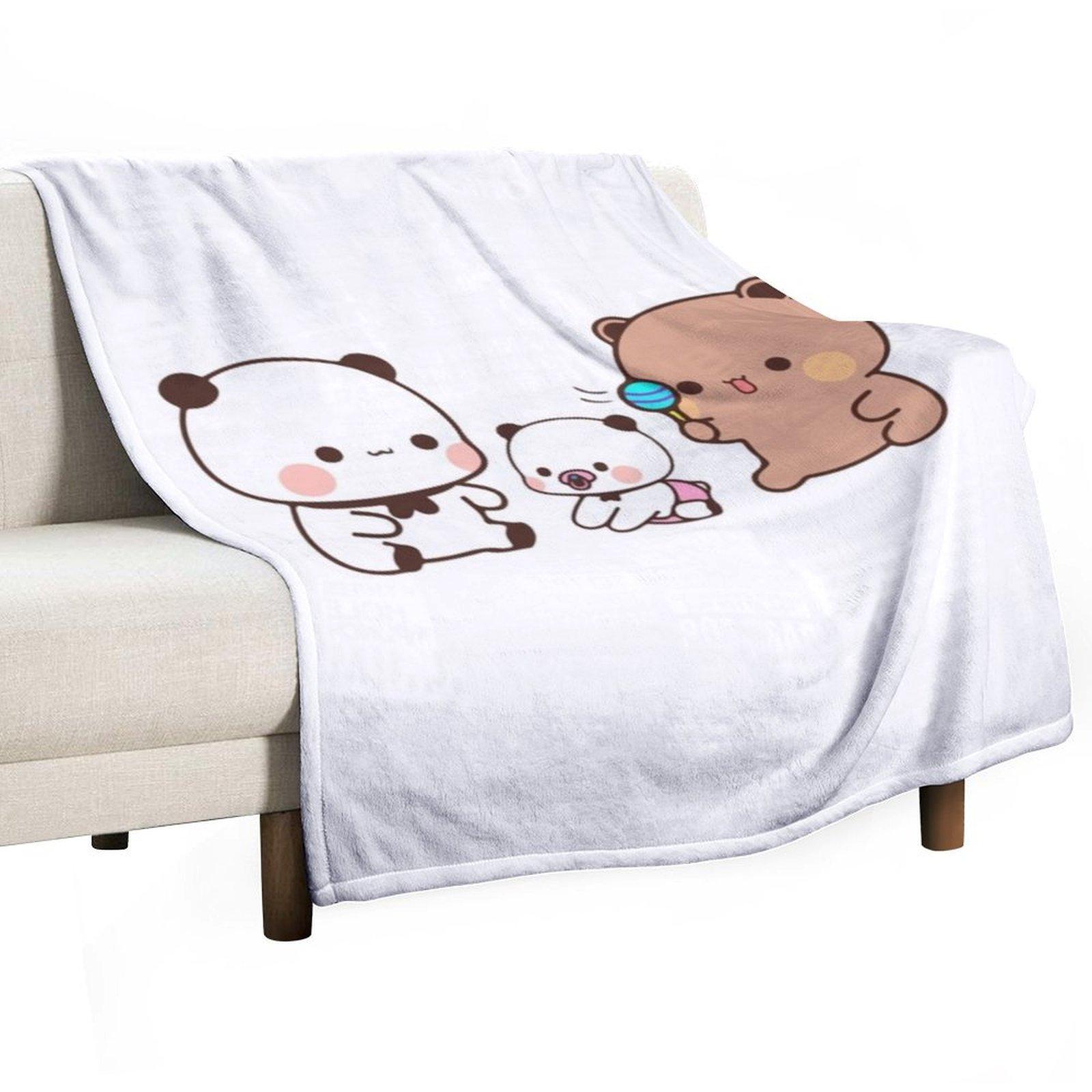 Медведь и Панда Бубу Дуду Воздушный шар Плед для дивана Пледы на диван Пледы и покрывала на заказ Роскошные пледы и покрывала Пледы 30x40in