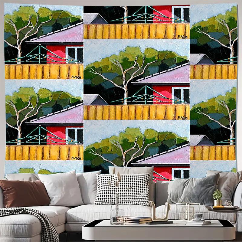 

Boho Tapestry Wall Hanging Aesthetic Room Decor Nature Landscape Mountain Forest Dorm Room Living Room Home Textile Vintage Gift 74x94cm(29x37in)