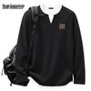 Mark Fairwhale Men's 2026 Faux Two-Piece Waffle Knit Long Sleeve Casual T-Shirt