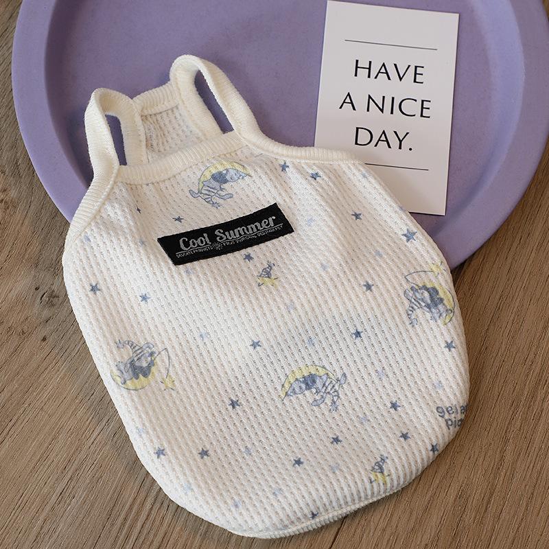 

Летний тонкий вафельный милый жилет для собаки XS