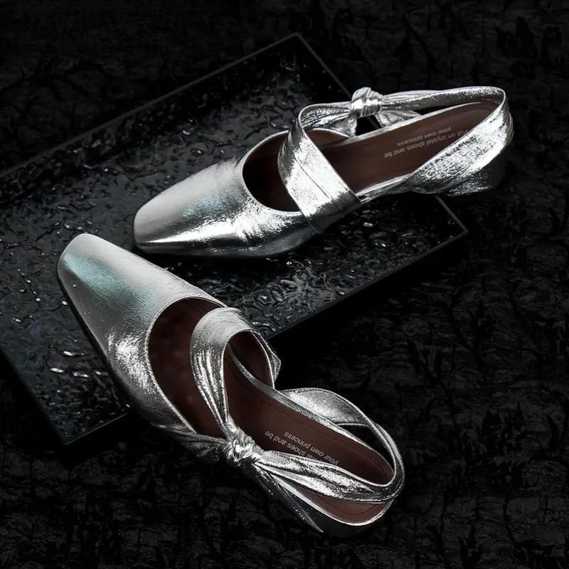 Wedges Women's Sandals High Heels Woman Slippers Shoes Square Toe Luxury Slingback 2025 Summer New Shallow Dress Trend Pumps