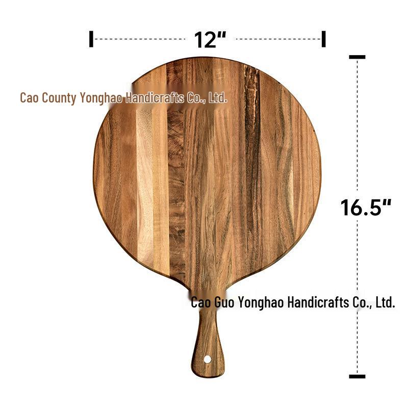 Acacia Wood Cutting Board - Kitchen & Restaurant Wooden Tray for Pizza, Steak, Fruit, and Bread