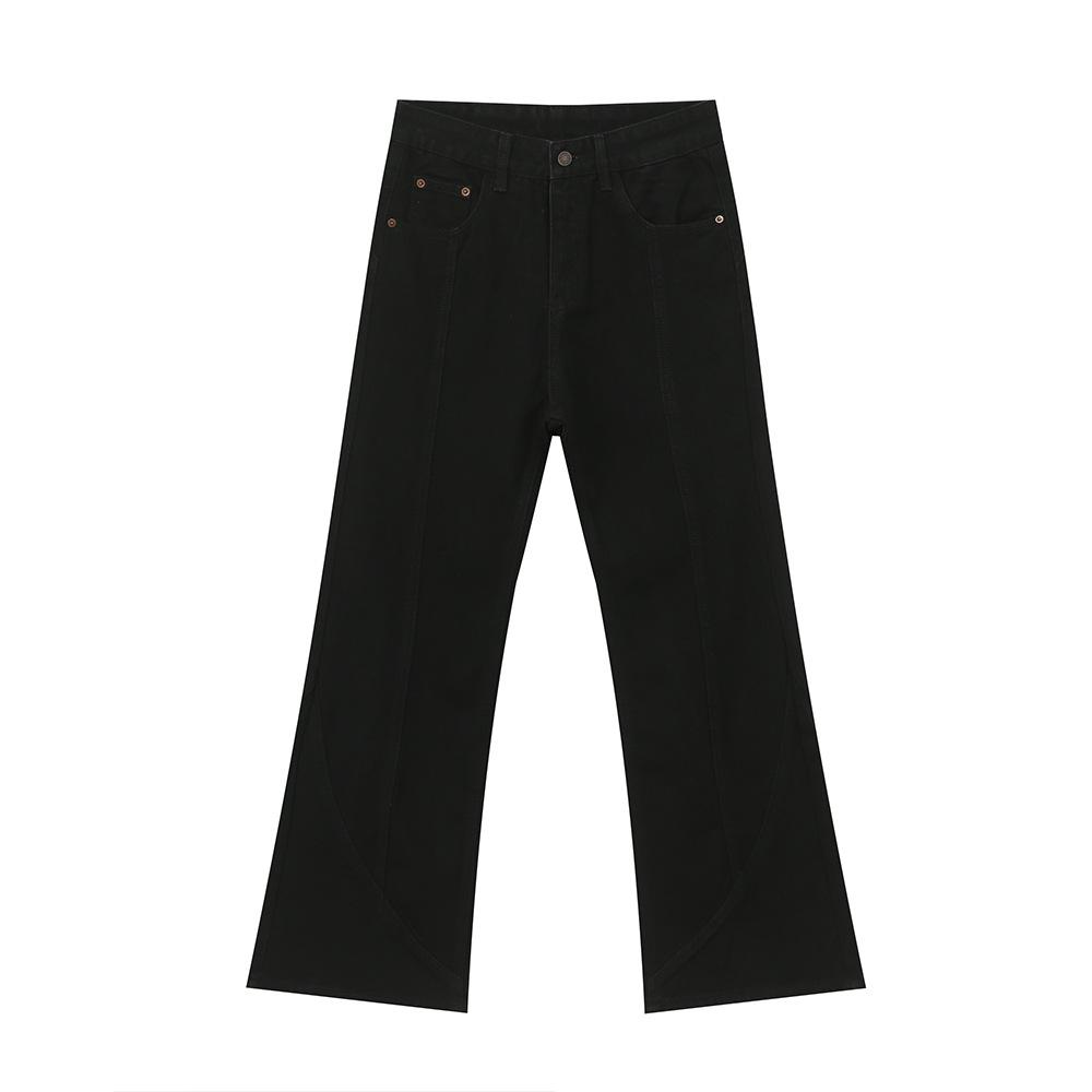 Men s clothing 2026 summer new arrivals: high street micro-flared slim-fit casual jeans, fashionable S чёрный