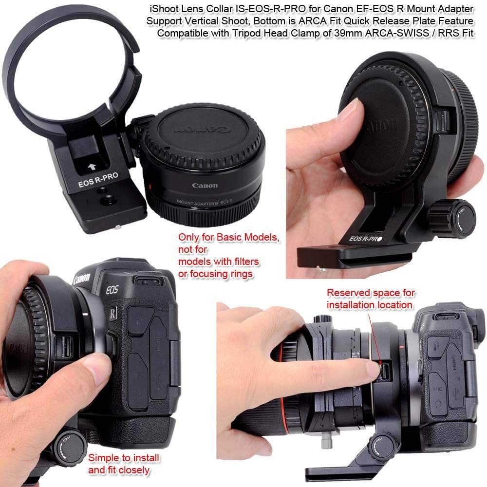 IShoot Kamerastativhalterung Stativhalterung Objektivhalterung Objektivhalterung Stativkompatibel mit Canon R-Mount Objektivadapter Kompatibel mit Stativ
