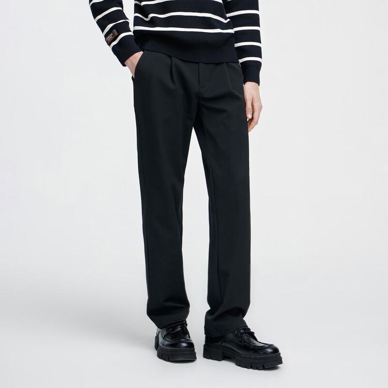 GIOVANNI VALENTINO Men's Loose Fit Straight Casual Trousers