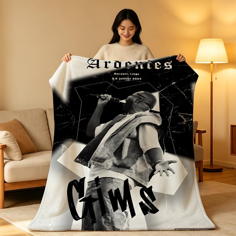Music G-Gims Throw  High-Density Short Plush Blanket Soft Skin-Friendly For Sofa Nap Air-Conditioned Room
