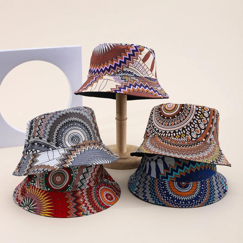 Women's Vintage Fashion Spring Summer Bucket Hat Foldable Flat Top Sunshade Casual Sun Hat for Outdoor