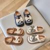 2024 Korean Spring New Cute Princess Shoes Children's Fashion Leather Shoes Soft Sole Little Girl Love Lolita Style Non-slip PU