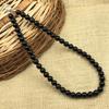8mm Natural Black Onyx Gemstone Round Beads Choker Handmade Black Stone Necklace 17-20" For Wedding/Birthday 8BN-48