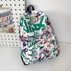 Graffiti Print Backpack Junior High School Student Lightweight Schoolbag Men and Women Large Capacity Backpack