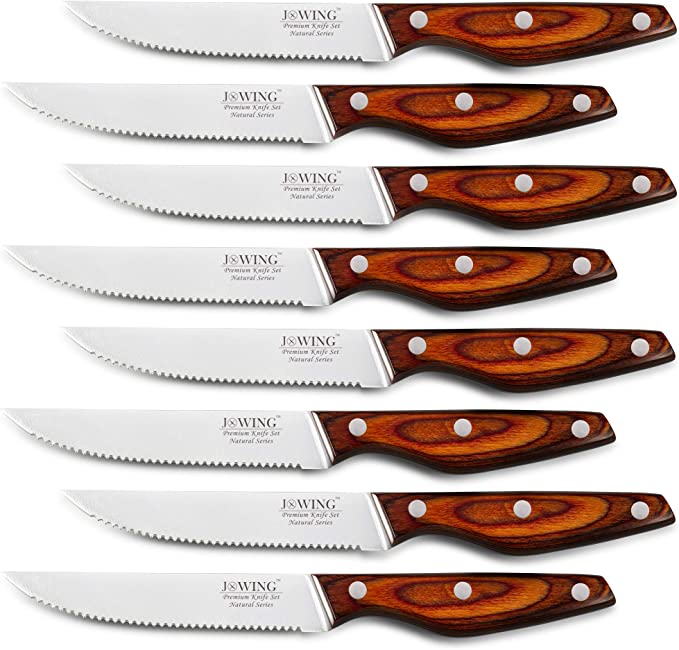 Mahogany Steak Knife Smooth Wide Handle Stainless Steel Household Steak Knife Serrated Hotel Knife Kitchen Fruit Knives To Steak