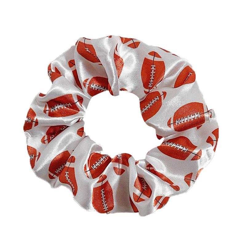European Cross-Color Satin Sports Print Hair Tie