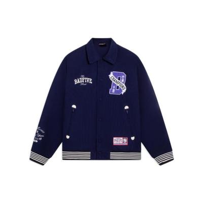 Li Ning Badfive Série Basketball Logo Bouton Veste Manches Longues Homme Veste Bleu AJMS109-1