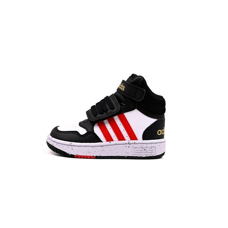(TD) adidas Hoops Mid I Shoes Black White Vivid Red Baby HR0229 EU 23
