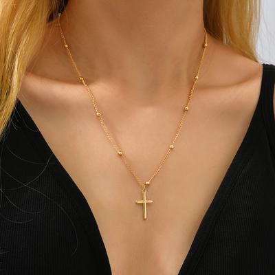 Fashion Cross Pendant Necklace Clampsia Chain Ideal Gift for Friends Mother and Sister