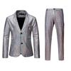 Men's Clothing Stylish Formal Suit 2 Piece Set Men Suit Plaid Print Business Office Wedding Suit Jacket+Pants Suits & Blazers