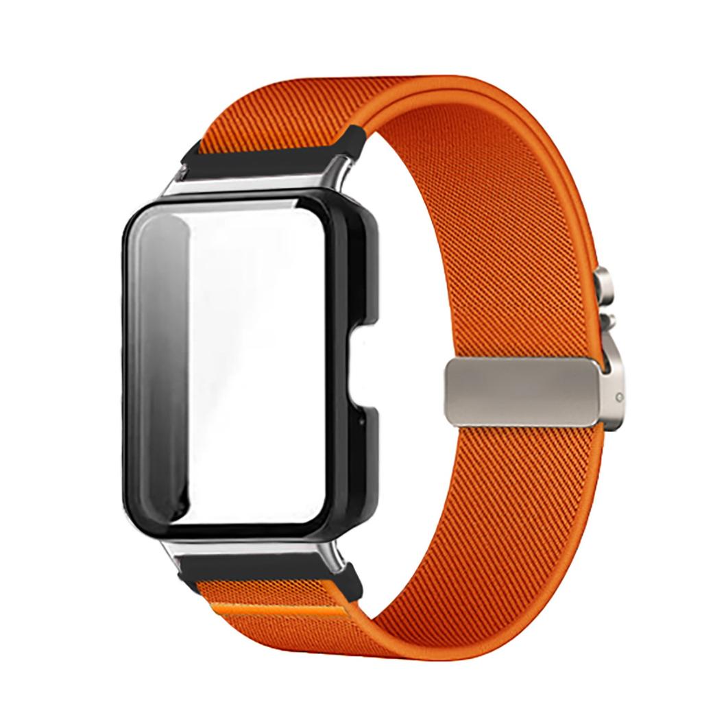 Nylon Band+Full Cover Case For Samsung Galaxy Watch Fit 3 Parachute Buckle Sport Braided Strap Full Cover Bumper Shell For Fit 3