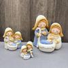 Resin Nativity Figurines Xmases Natvity Scene Statues Desktop Ornament Resin Manger Holy Family Sculptures Home Decors