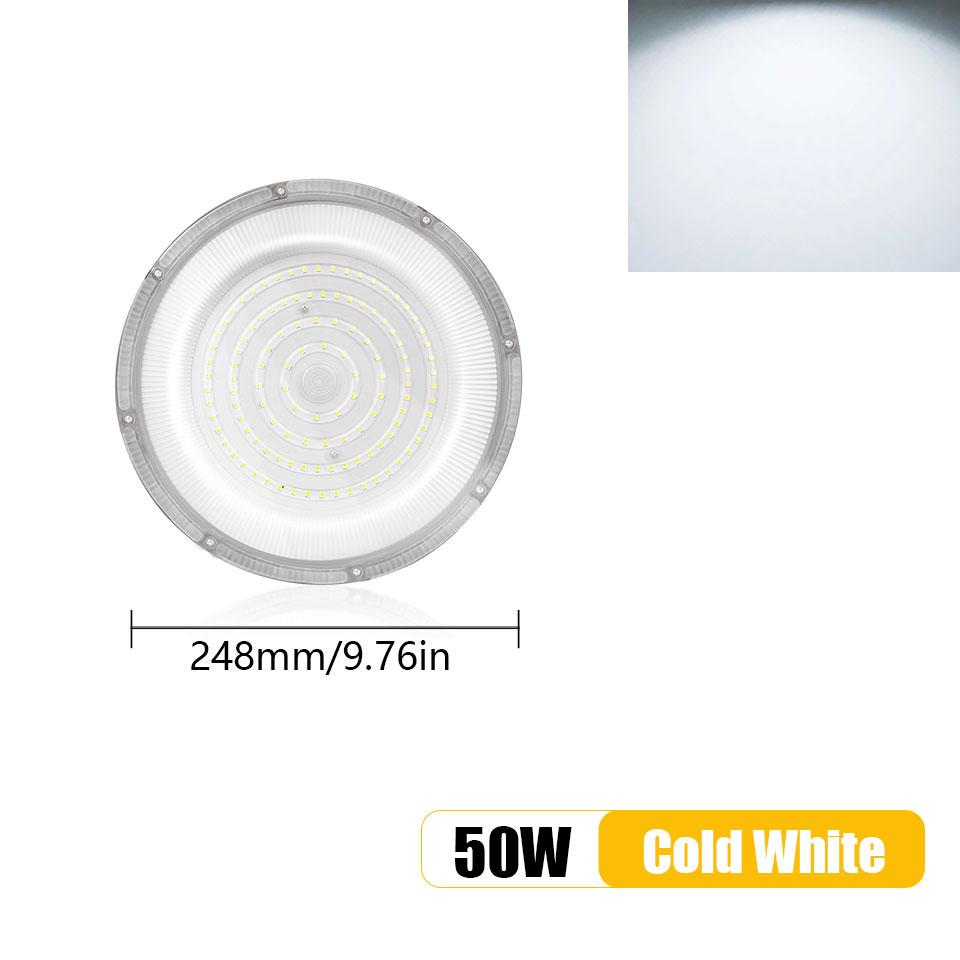 LED UFO High Bay Light 50W-600W AC85-265V Cold White Brightness IP66 Waterproof And Dustproof For Outdoor Garden Wall Industry