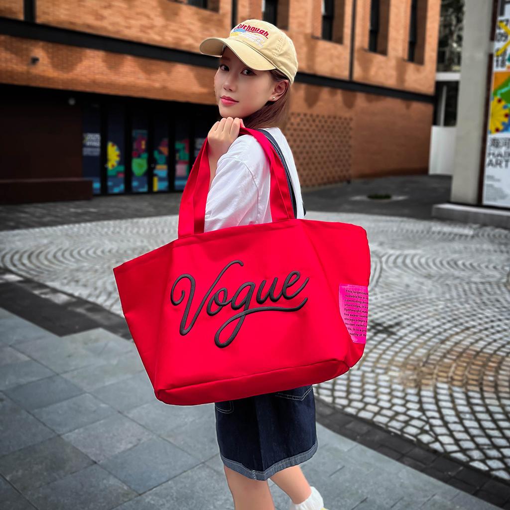 2052 autumn Korean version of the new letter printing bag women's large-capacity fashionable shoulder bag casual simple tote bag