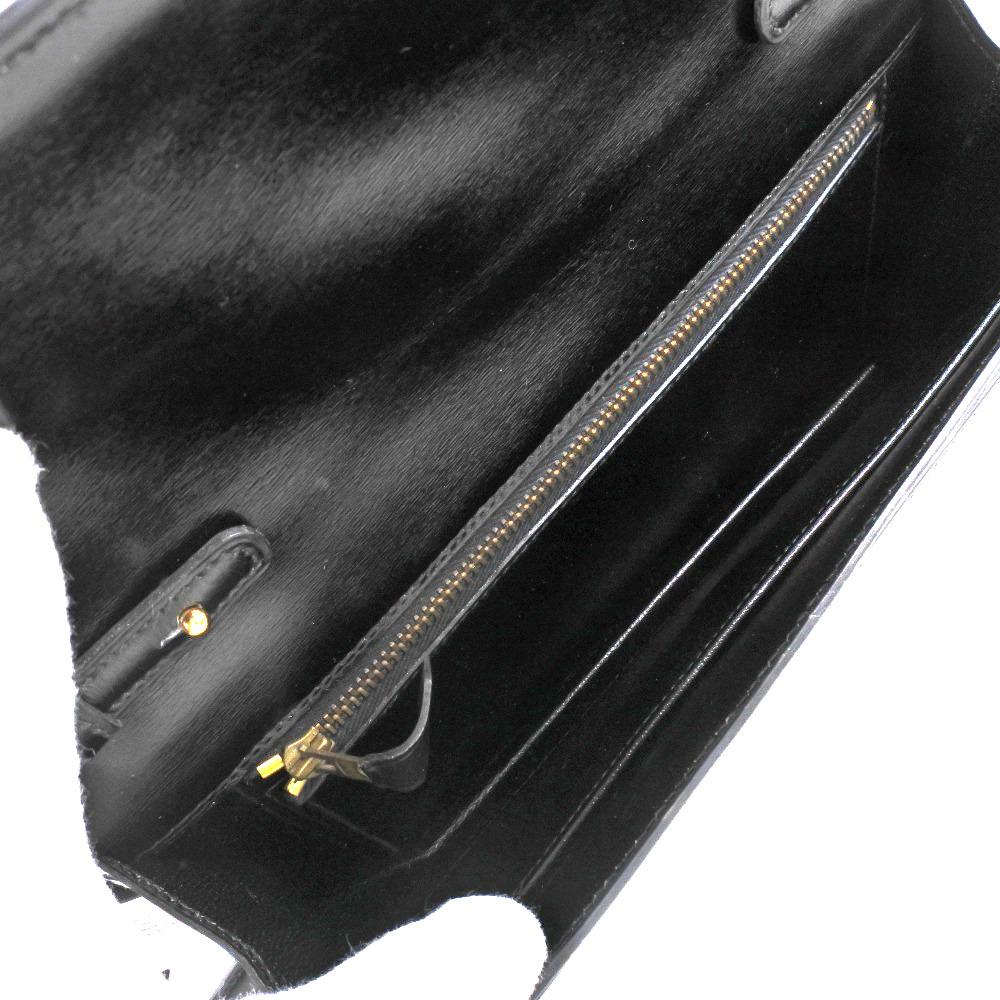 HERMES 2-way clutch Shoulder Bag Tassel black Calfskin Women Used