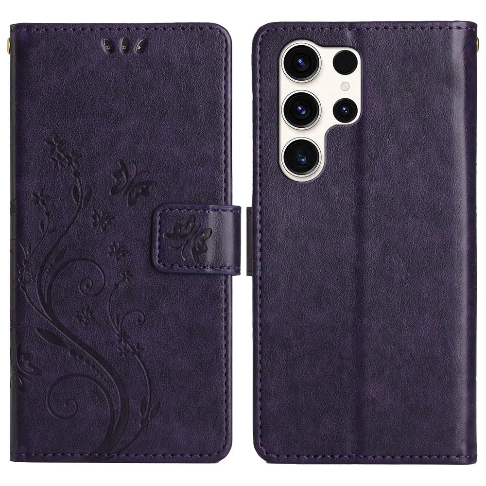 Pro pouzdro Samsung Galaxy S25 Ultra PU kůže Kryt peněženky na telefon s popruhem