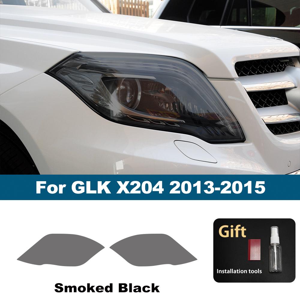 For Mercedes Benz GLA/GLB/GLC/GLK/GLE/GLS Pre-Cut TPU Headlight PPF Smoke Black High Gloss Anti-Scratch Protective Vinyl Wrap