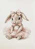 Süßer Ballerina-Hase Ballett Tier Poster und Drucke Leinwanddruck Wandkunst Bild für Mädchenzimmer Kinderzimmer Heimdekoration