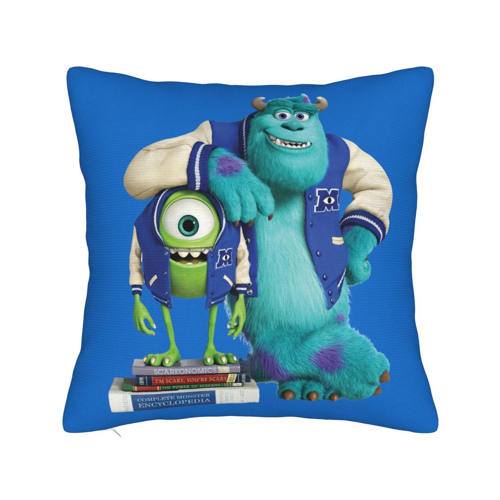 Mike Wazowski Monsters University Square Pillow Case Monsters Inc Cushion Covers Zipper Decorative Pillowcase for Sofa xcm