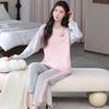 Aifen Teng Women's Pajamas Set: Pure Cotton, Long Sleeve, Long Pants, Casual Home Wear, Suitable for Spring, Autumn, and Winter.