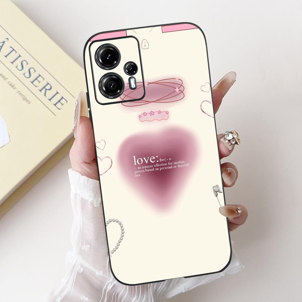 For Moto G13 G14 G15 Phone Cover For Motorola Moto G14 Case Silicone Luxury Fashion Flowers Love Cute Funny Cool Painted Bumper
