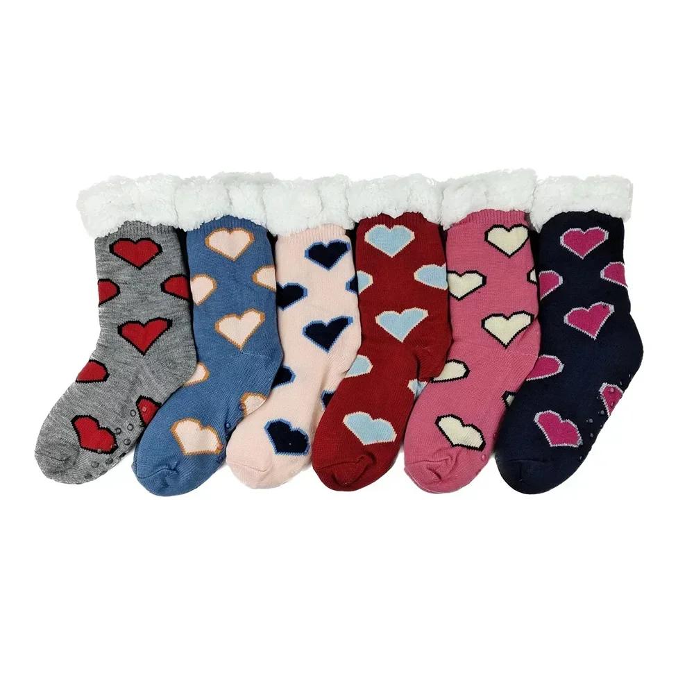 Fuzzy Thermal Socks Women Winter Funny Cat Dog Sloth Cute Kawaii Non Slip Cartoon Sleeping Soft Comfy Female Floor Slippers Sock