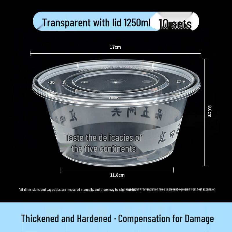 

Утолщенные одноразовые круглые миски из ПП с крышками