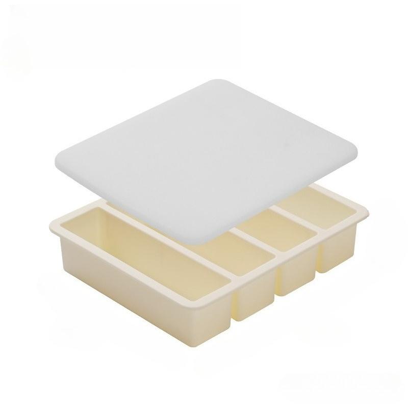 1pc Silicone Freezer Tray with Lid Durable Kitchen Storage Container for Soup BrothSauces Stackable Prep Freezing HomeDaily Use