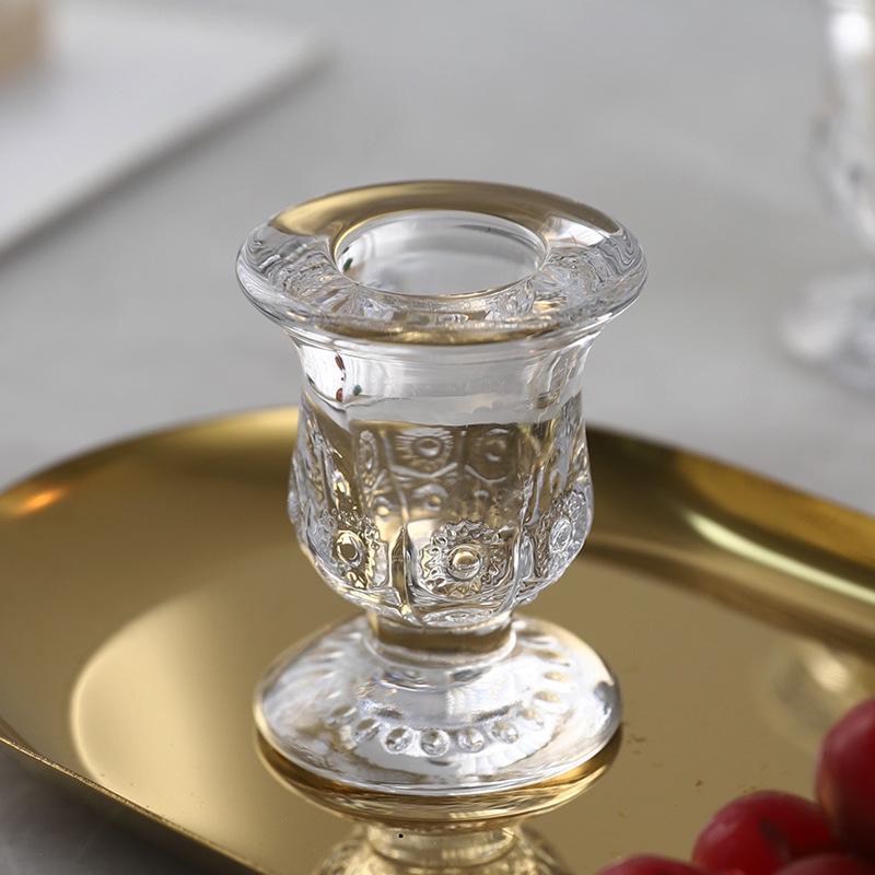 Nordischer Kristall-Prägeglas-Kerzenhalter für romantische Abendessen
