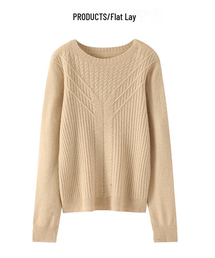 Women's Pure Wool Loose Knit Sweater - Versatile Lazy Style Base Layer Top