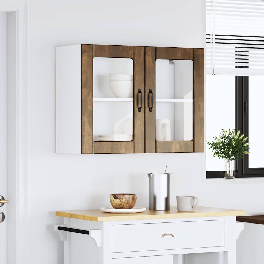 Kitchen Wall Cabinet with Doors, Lucca, Smoked Oak