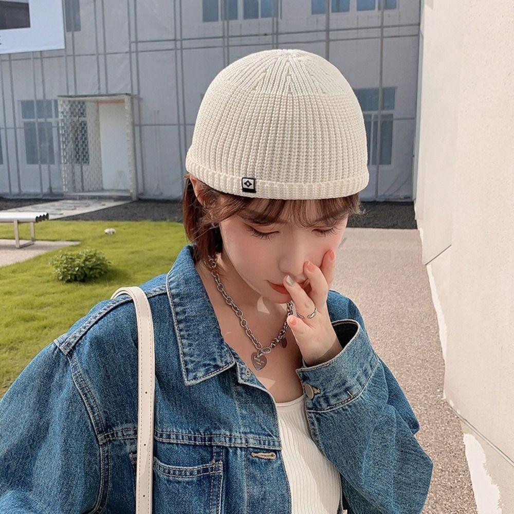 Soft Knitted Hat Windproof Hip Hop Hat Autumn Winter Hat Thickened Cold Cap Warm Bonnets Outdoor Pullover Hat